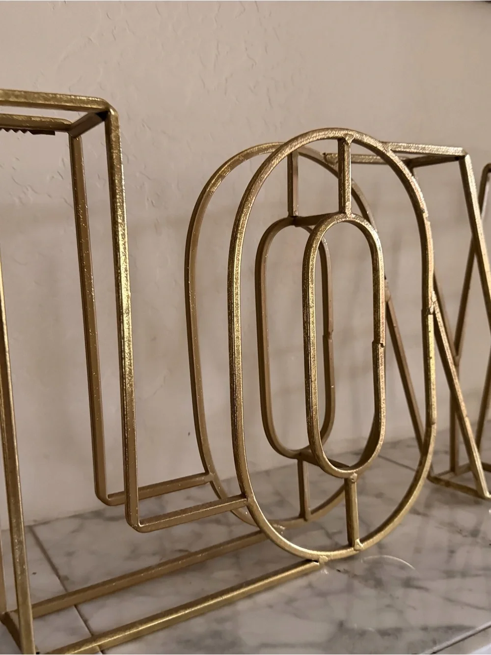 Gold Metal 'LOVE' Decorative Sign